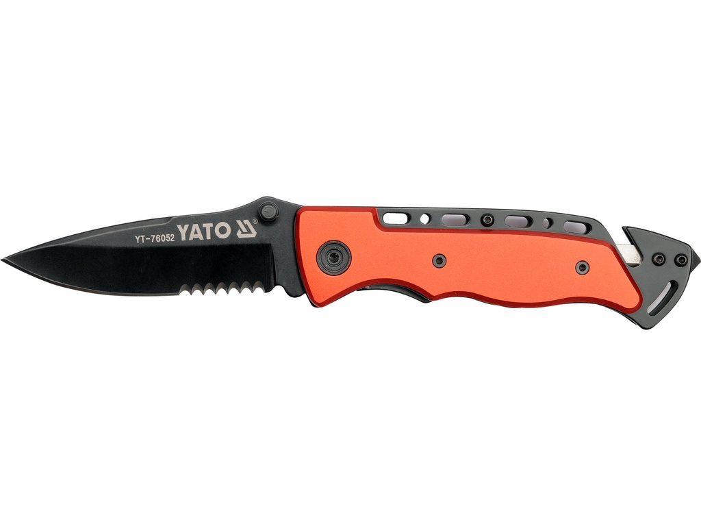 YT-76052	FOLDING KNIFE W. BLACK BLADE