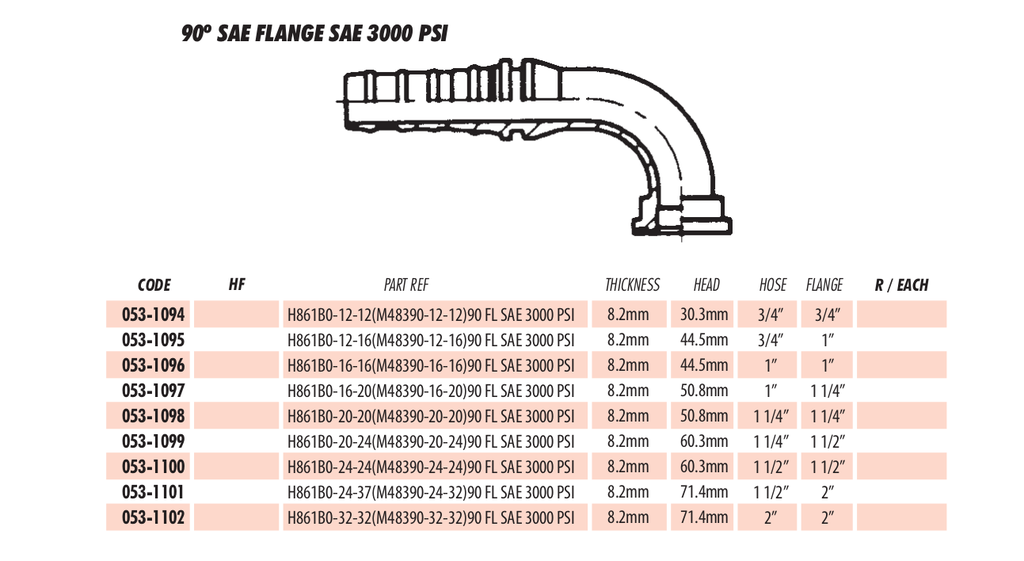 90º SAE FLANGE SAE 3000 PSI