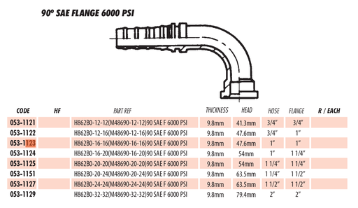 90º SAE FLANGE 6000 PSI